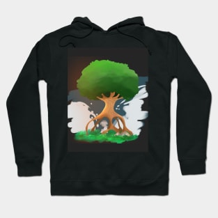 little kid under the tree Hoodie